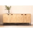 Terrance 4-Door Sideboard in Natural Finish on Mango Solid Wood