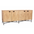 Terrance 4-Door Sideboard in Natural Finish on Mango Solid Wood