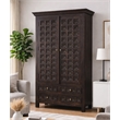 Anisa Tall Cabinet in Antique Brown Finish on Mango Solid Wood