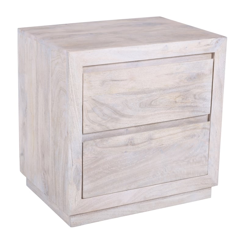 Sarah 2 Drawer Nightstand in Brushed Ivory Finish on Solid Wood