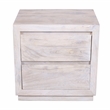 Sarah 2 Drawer Nightstand in Brushed Ivory Finish on Solid Wood