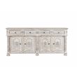 Carter 4-Drawer 4-Door Sideboard in Distressed White Finish on Solid Wood