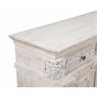 Carter 4-Drawer 4-Door Sideboard in Distressed White Finish on Solid Wood