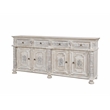 Carter 4-Drawer 4-Door Sideboard in Distressed White Finish on Solid Wood