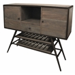 Felix Wine Buffet in Weathered Gray Finish on Mango Solid Wood