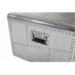 Pilot 1-Drawer Cocktail Table with Silver Aluminum Cladding and Exposed Screws