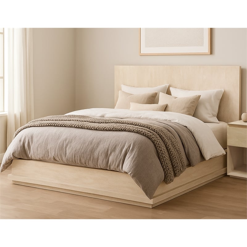 Flagstaff California King Bed in Stone Natural Finish on Mango Solid Wood