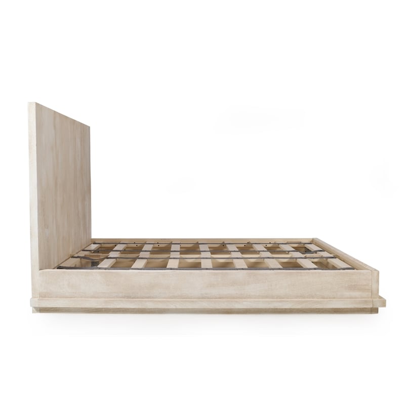 Flagstaff California King Bed in Stone Natural Finish on Mango Solid Wood