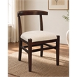 Hartford Mid-Century Dining Chair in Ivory Performance Fabric on Solid Wood
