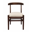 Hartford Mid-Century Dining Chair in Ivory Performance Fabric on Solid Wood