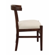 Hartford Mid-Century Dining Chair in Ivory Performance Fabric on Solid Wood