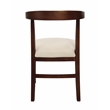 Hartford Mid-Century Dining Chair in Ivory Performance Fabric on Solid Wood