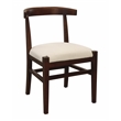 Hartford Mid-Century Dining Chair in Ivory Performance Fabric on Solid Wood