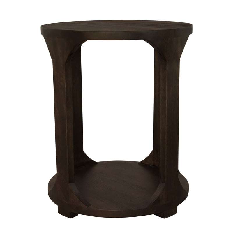 Jenna Round End Table in Barista Brown Finish on Mango Solid Wood
