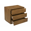 Flagstaff 3-Drawer Nightstand in Spice Tan Finish on Solid Wood