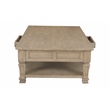 Carmenita 2 Drawer Cocktail Table In Smoky Walnut Finish on Solid Wood