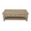 Carmenita 2 Drawer Cocktail Table In Smoky Walnut Finish on Solid Wood
