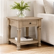 Carmenita 1 Drawer End Table In Smoky Walnut Finish on Solid Wood