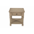 Carmenita 1 Drawer End Table In Smoky Walnut Finish on Solid Wood