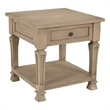 Carmenita 1 Drawer End Table In Smoky Walnut Finish on Solid Wood