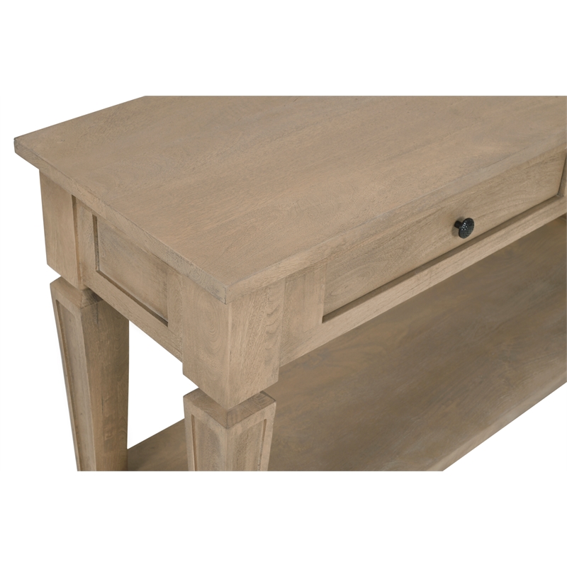 Carmenita 2 Drawer Console Table In Smoky Walnut Finish on Solid Wood