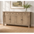 Carmenita 4 Door Sideboard In Smoky Walnut Finish on Solid Wood
