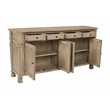 Carmenita 4 Door Sideboard In Smoky Walnut Finish on Solid Wood
