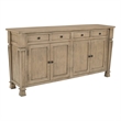 Carmenita 4 Door Sideboard In Smoky Walnut Finish on Solid Wood
