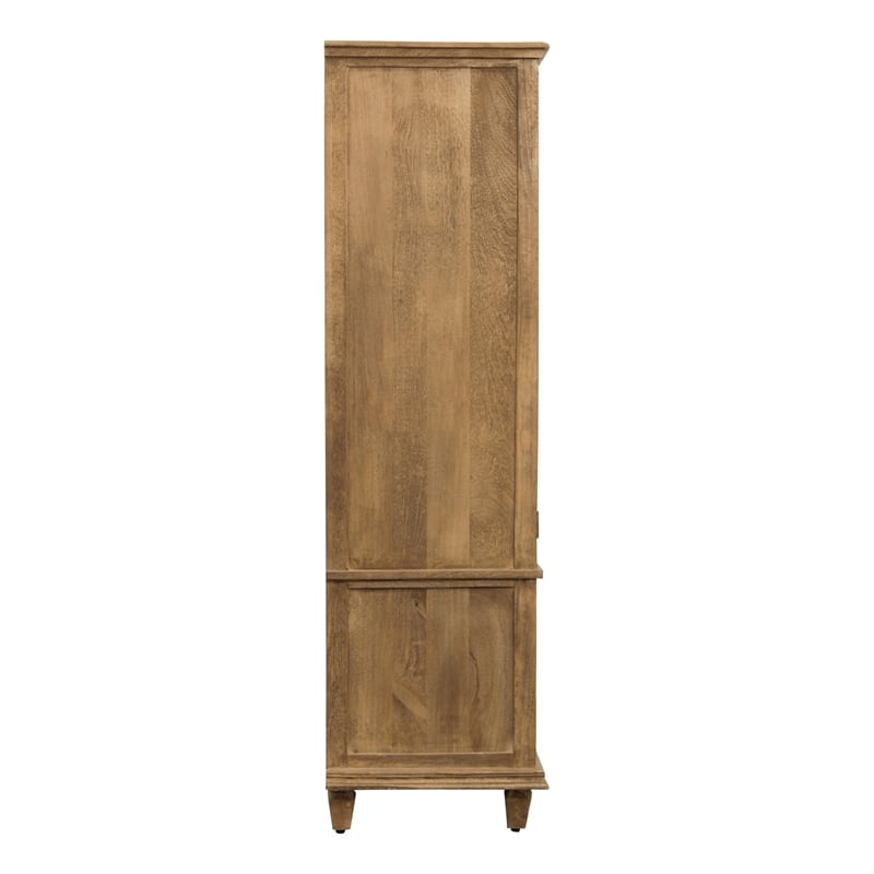 Otis Tall Cabinet with 2 Doors and 2 Drawers in Wheat Finish on Solid Wood