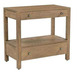 Otis Night Stand with 2 Drawers in Wheat Finish on Solid Wood