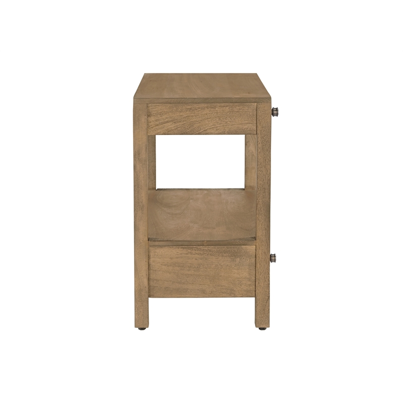 Otis Night Stand with 2 Drawers in Wheat Finish on Solid Wood