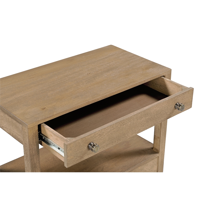 Otis Night Stand with 2 Drawers in Wheat Finish on Solid Wood