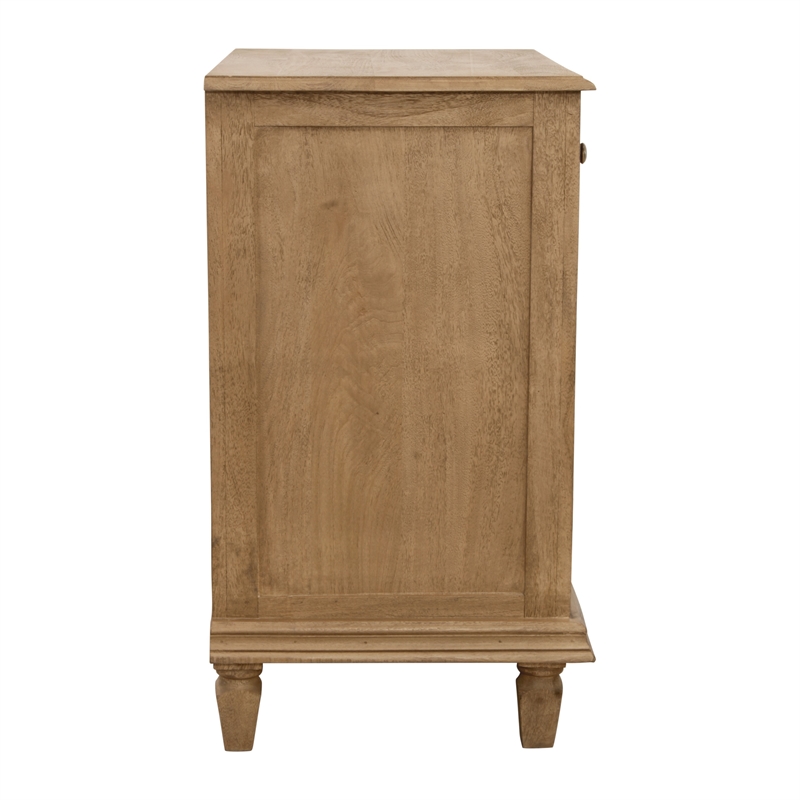 Otis Night Stand/Cabinet with 2 Doors and 1 Drawer in Wheat Finish on Solid Wood