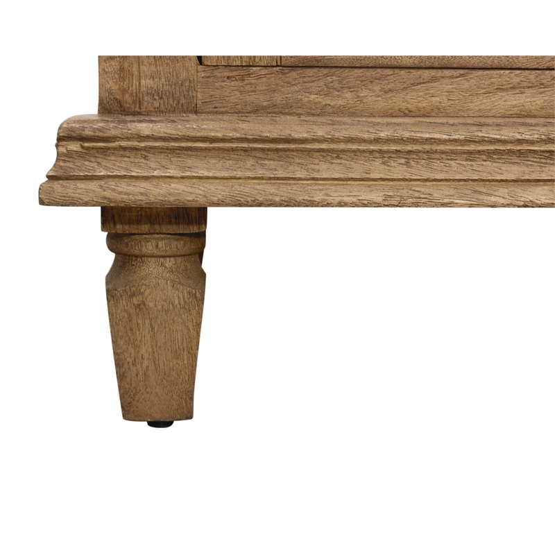 Otis Night Stand/Cabinet with 2 Doors and 1 Drawer in Wheat Finish on Solid Wood