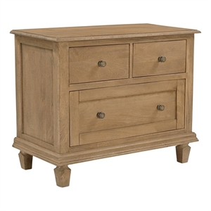 Otis 3-Drawer Nightstand in Wheat Finish on Mango Solid Wood