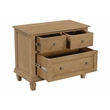 Otis 3-Drawer Nightstand in Wheat Finish on Mango Solid Wood