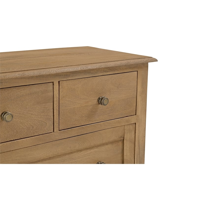 Otis 3-Drawer Nightstand in Wheat Finish on Mango Solid Wood