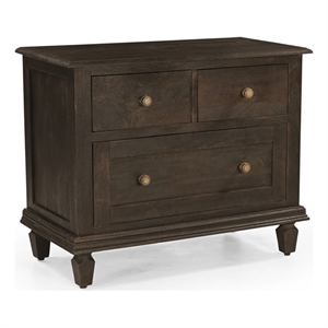 Otis 3-Drawer Nightstand in Barista Brown on Mango Solid Wood