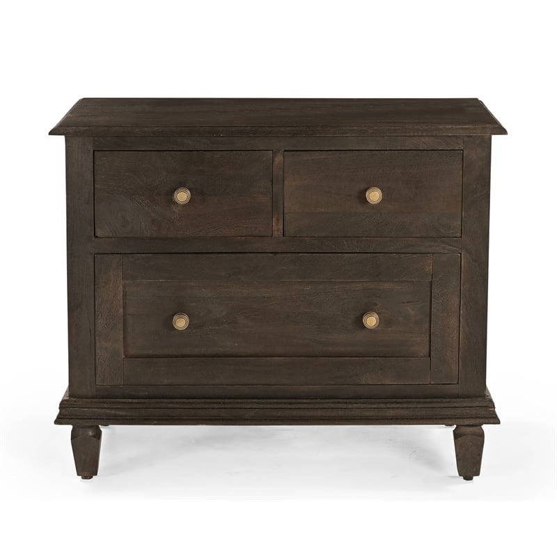 Otis 3-Drawer Nightstand in Barista Brown on Mango Solid Wood