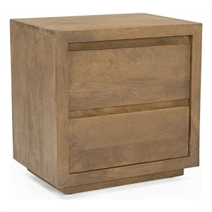 Otis 2 Drawer Night Stand in Wheat Finish on Mango Solid Wood