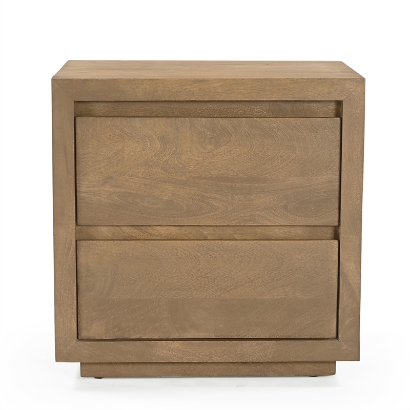 Otis 2 Drawer Night Stand in Wheat Finish on Mango Solid Wood