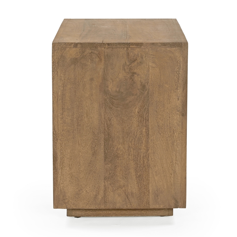Otis 2 Drawer Night Stand in Wheat Finish on Mango Solid Wood