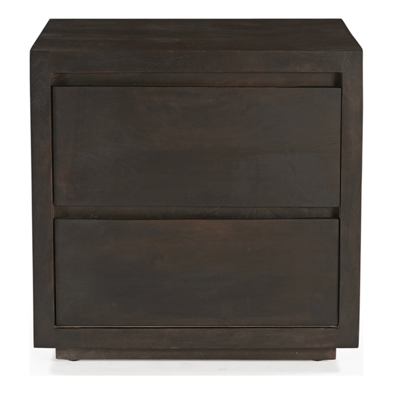 Otis 2 Drawer Night Stand in Barista Brown Finish on Mango Solid Wood