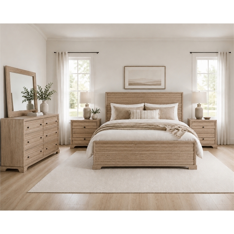 Carmenita Bedroom Set With 1 Dresser And 2 Nightstands In Rustic Light Brown