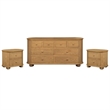 Astrid Bedroom Set With 1 Dresser And 2 Nightstands In Natural Finish