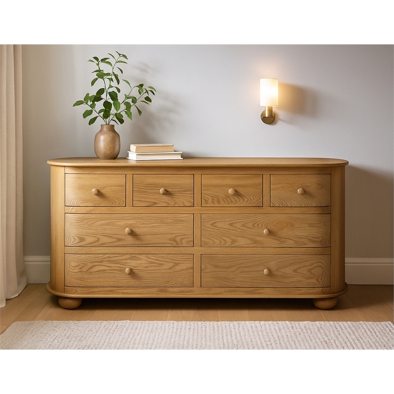 Astrid Bedroom Set With 1 Dresser And 2 Nightstands In Natural Finish