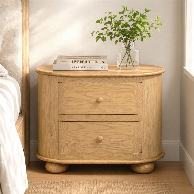 Astrid Bedroom Set With 1 Dresser And 2 Nightstands In Natural Finish