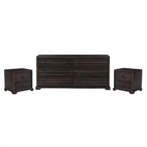 Carmenita Bedroom Set With 1 Dresser And 2 Nightstands In Rich Umber
