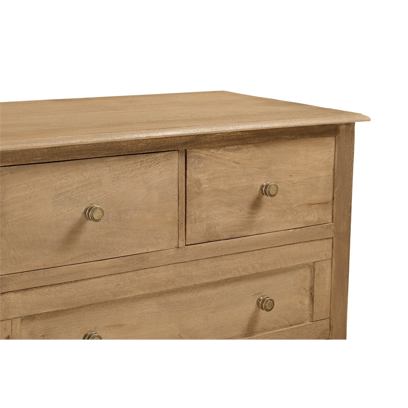 Otis 8 Drawer Double Dresser in Wheat Finish on Mango Solid Wood
