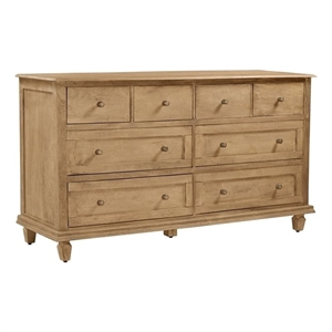 Otis 8 Drawer Double Dresser in Wheat Finish on Mango Solid Wood